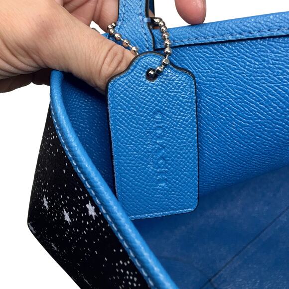 Coach Coated Canvas Reversible City Tote - Starry Sky / Bright Blue - Picture 12 of 15